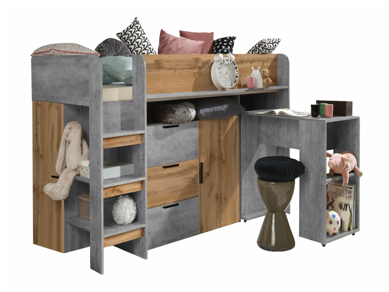 Parvisänky Hartford 363 (Betoni + Wotan tammi)