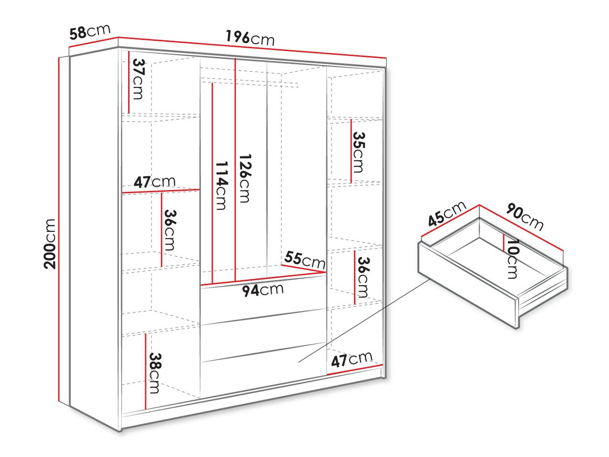 Vaatekaappi Collis V (Wotan tammi)
