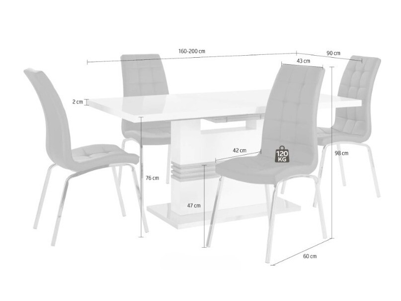 Ruokailuryhmä Denton 1111 (Musta)