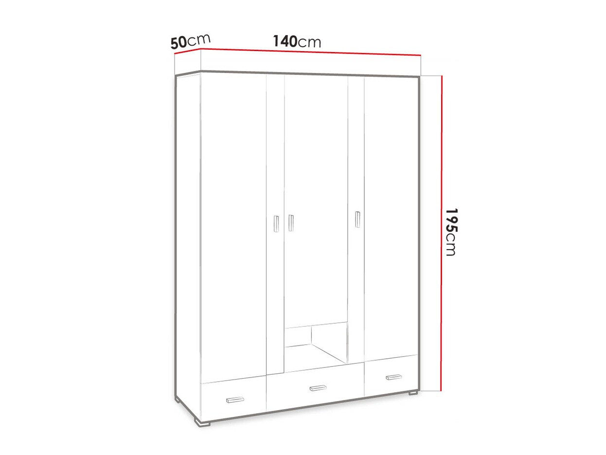 Vaatekaappi Omaha D123 (Valkaistu mänty + Violetti)