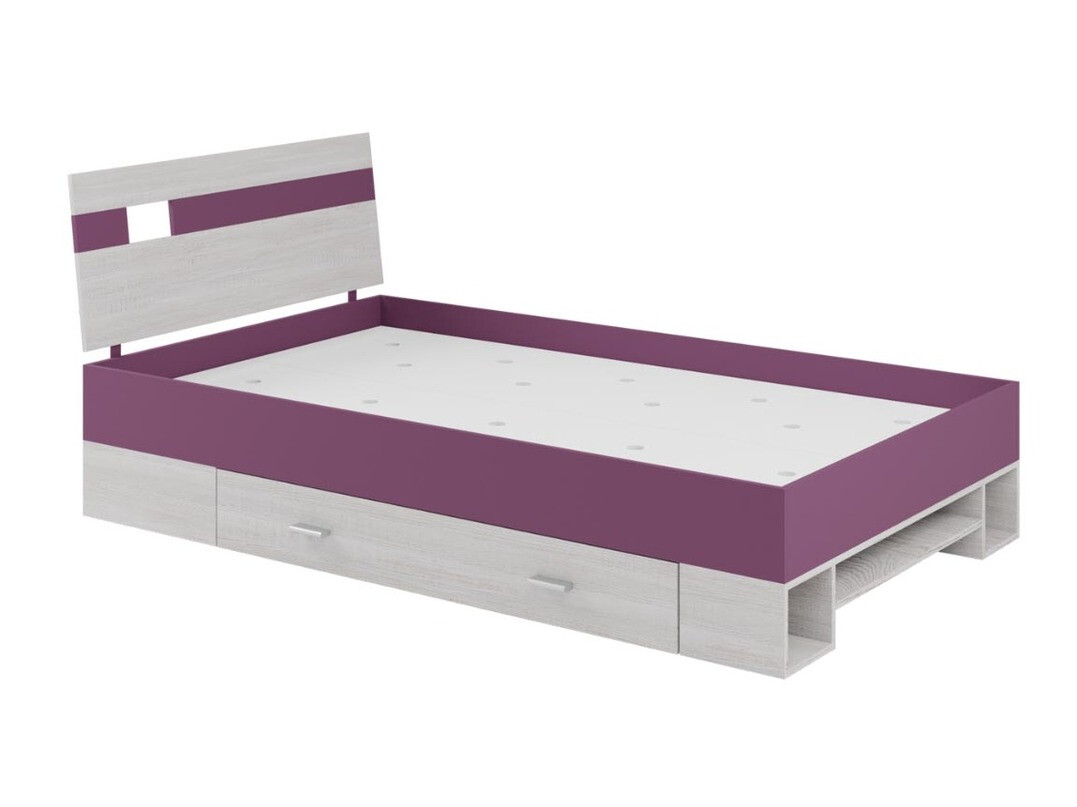 Sänky Omaha D139 (Valkaistu mänty + Violetti)