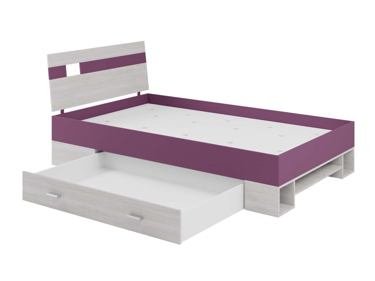 Sänky Omaha D139 (Valkaistu mänty + Violetti)