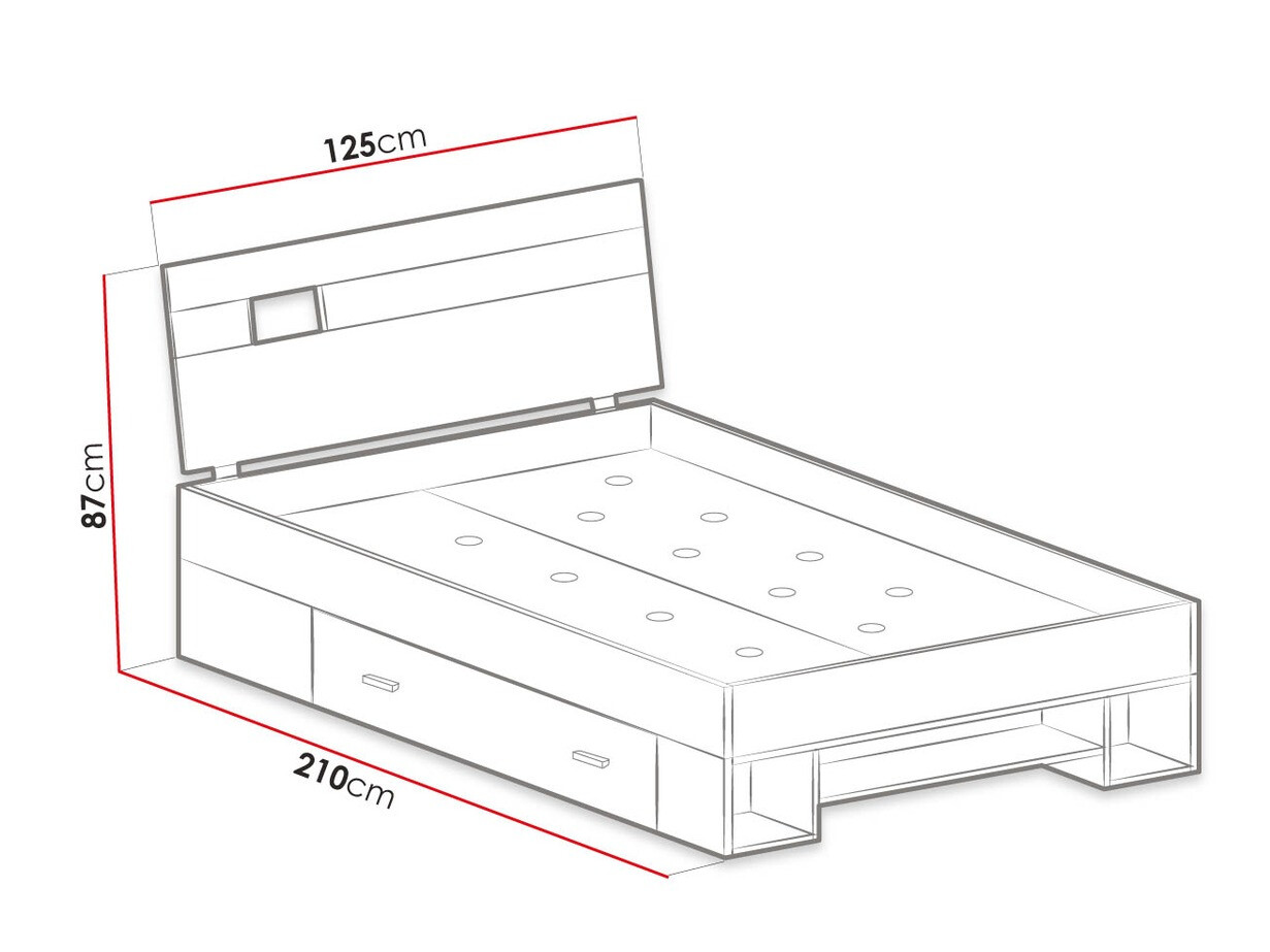 Sänky Omaha D139 (Valkaistu mänty + Violetti)