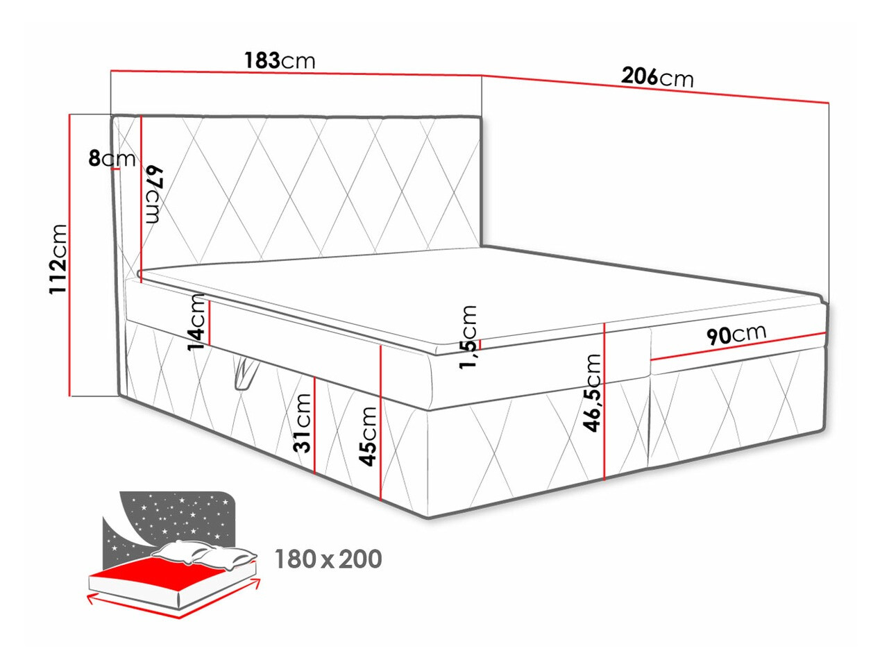 Jenkkisänky Comfivo Avis (Magic Velvet 2217)