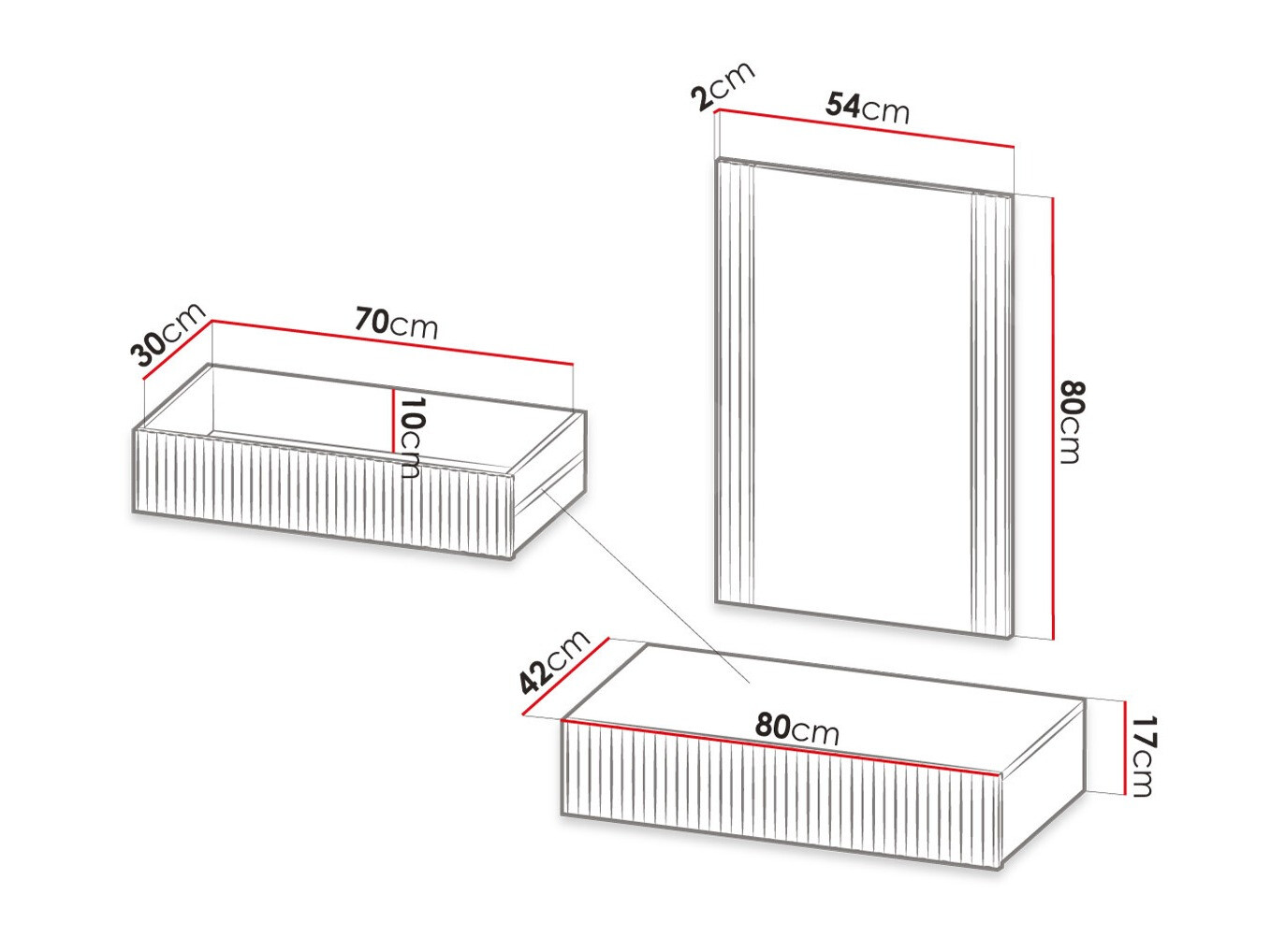 Kampauspöytä Dicto (Valkoinen)