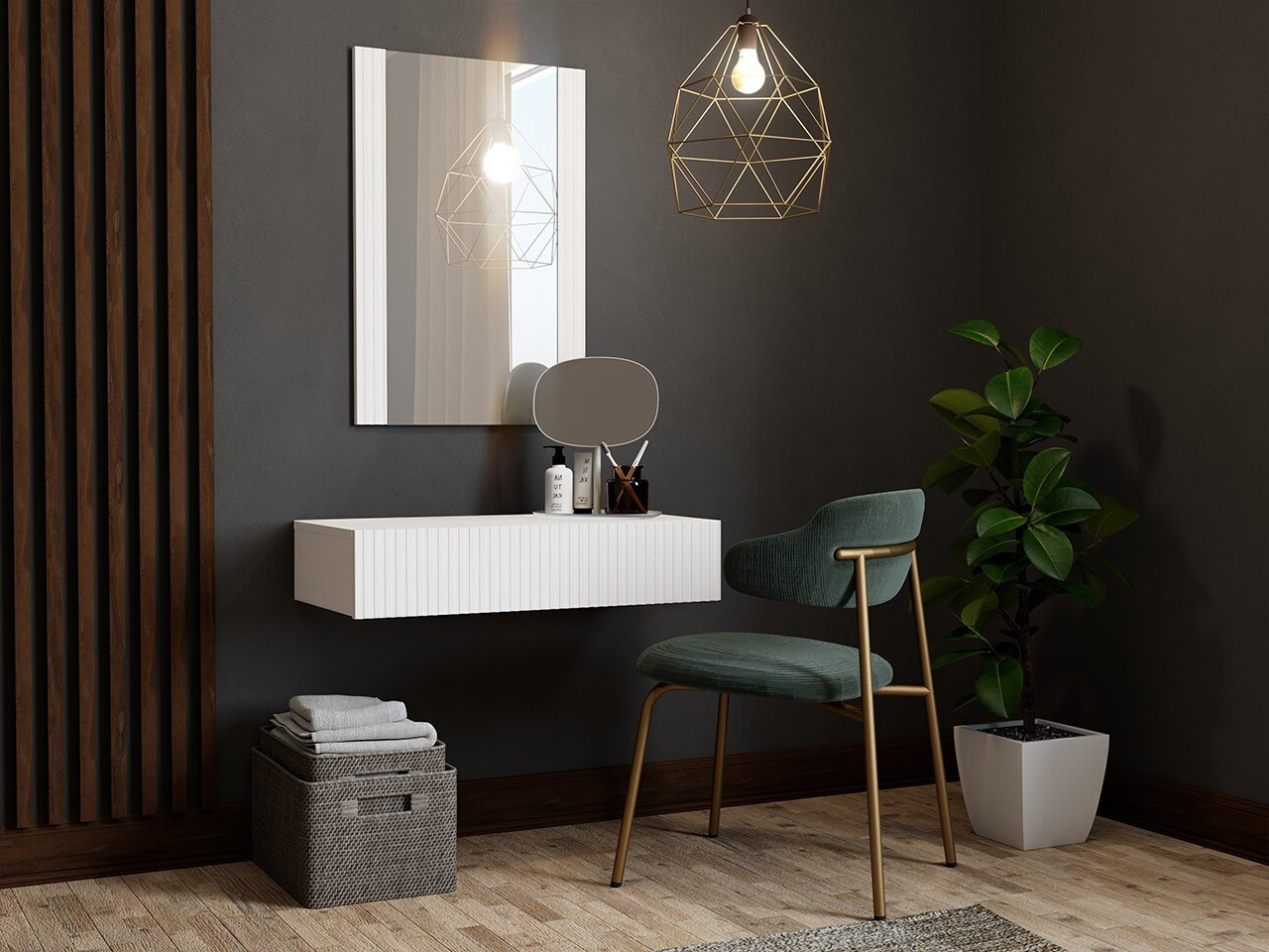 Kampauspöytä Dicto (Valkoinen)