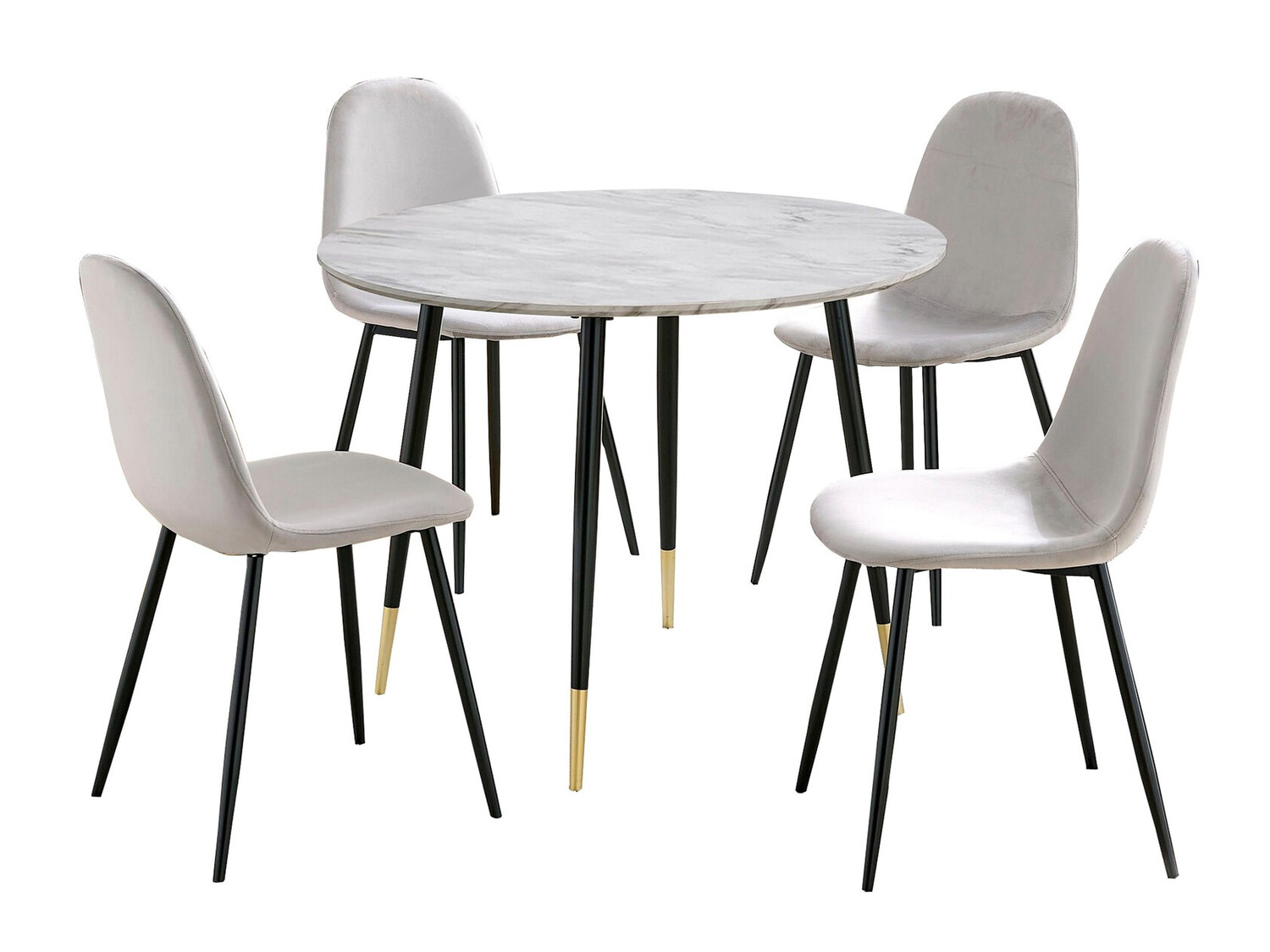 Ruokailuryhmä Denton 1146 (Harmaa + Valkoinen marmori)