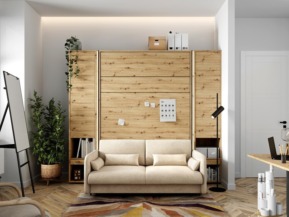 Huonekalusetti Concept Pro Lenart Levfere 139 (Artisaanitammi + Beige)