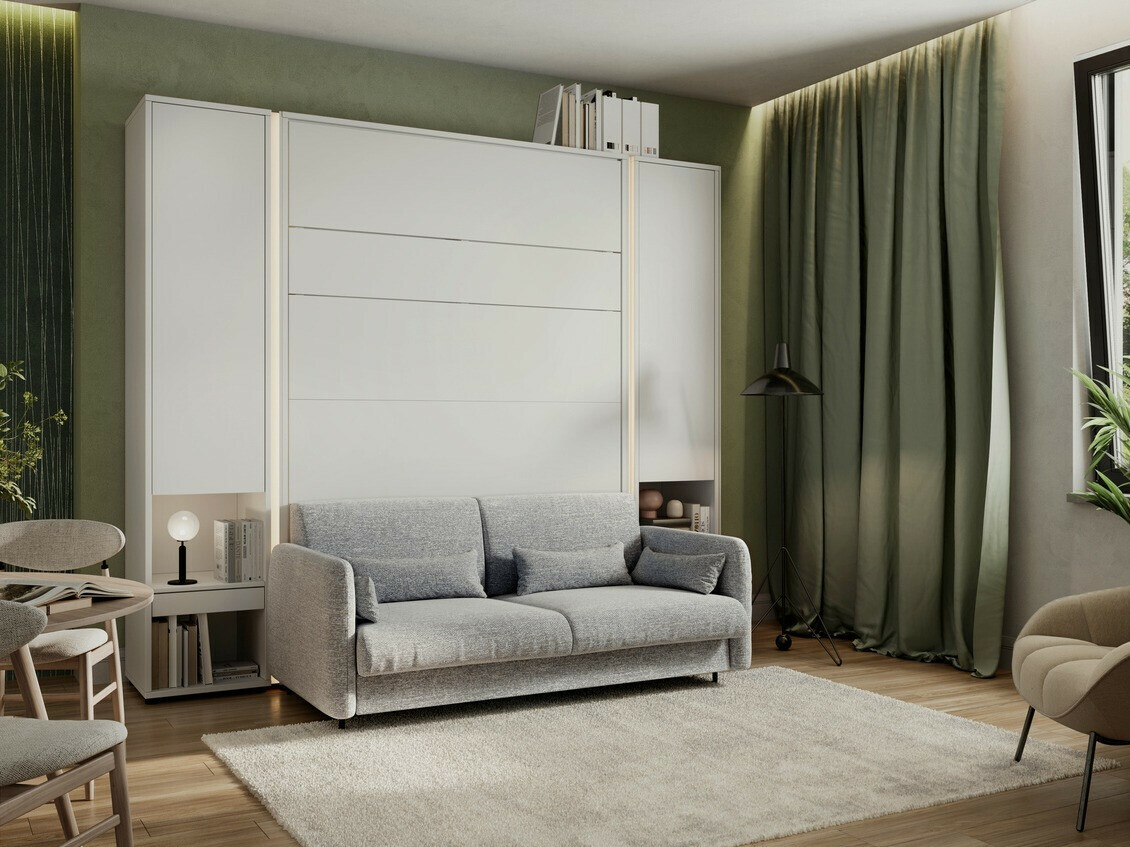 Huonekalusetti Concept Pro Lenart VI (Valkoinen + Harmaa)