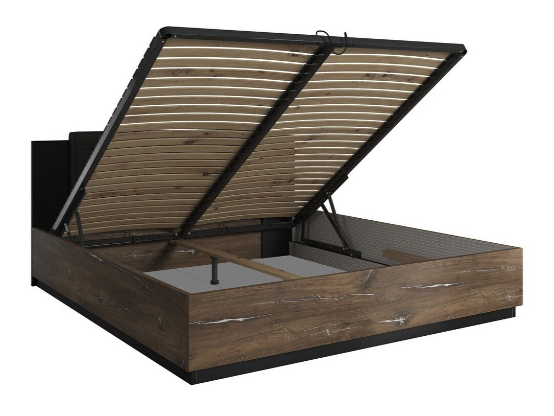 Sänky Felelie 110 (Tumma Flagstaf-tammi + Hopea)