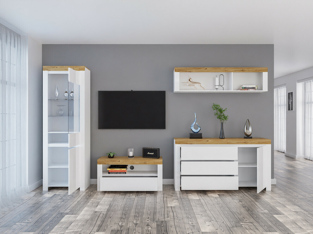 Olohuonesetti Sonsoru 144 (Valkoinen + Kiiltävä valkoinen + Wotan tammi)