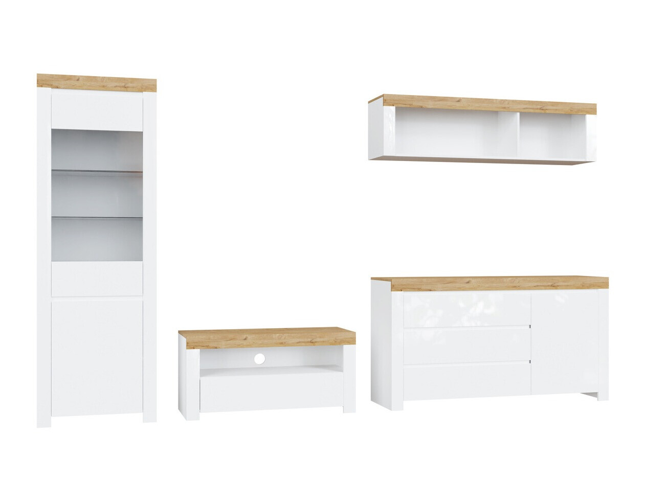 Olohuonesetti Sonsoru 144 (Valkoinen + Kiiltävä valkoinen + Wotan tammi)