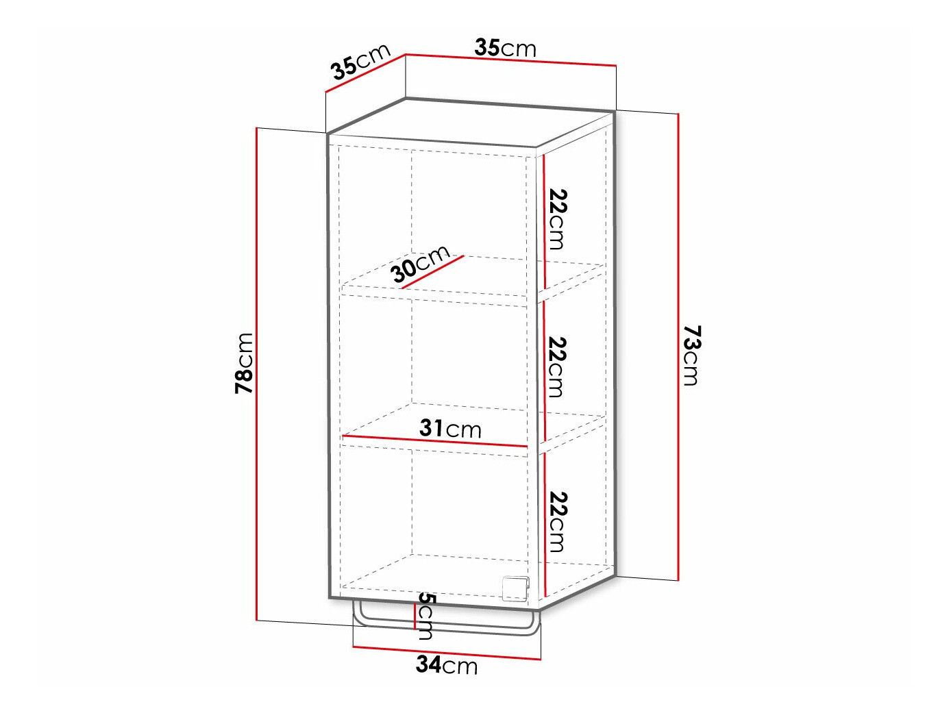 Seinäkiinnitteinen kylpyhuonekaappi Panium I (Valkoinen)