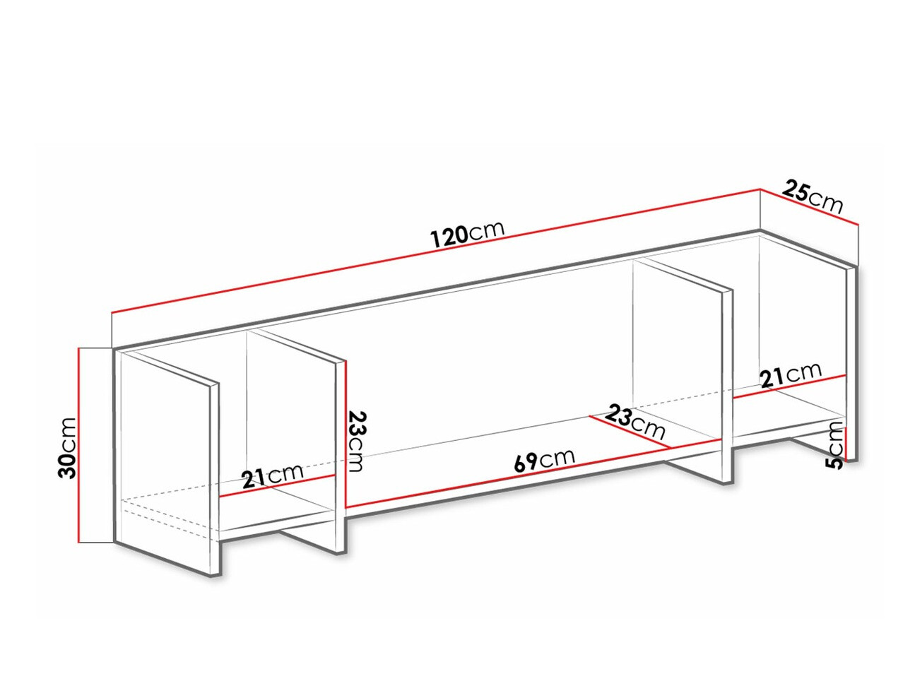 Seinähylly Omaha T124 (Vaalea tammi + Valkoinen)