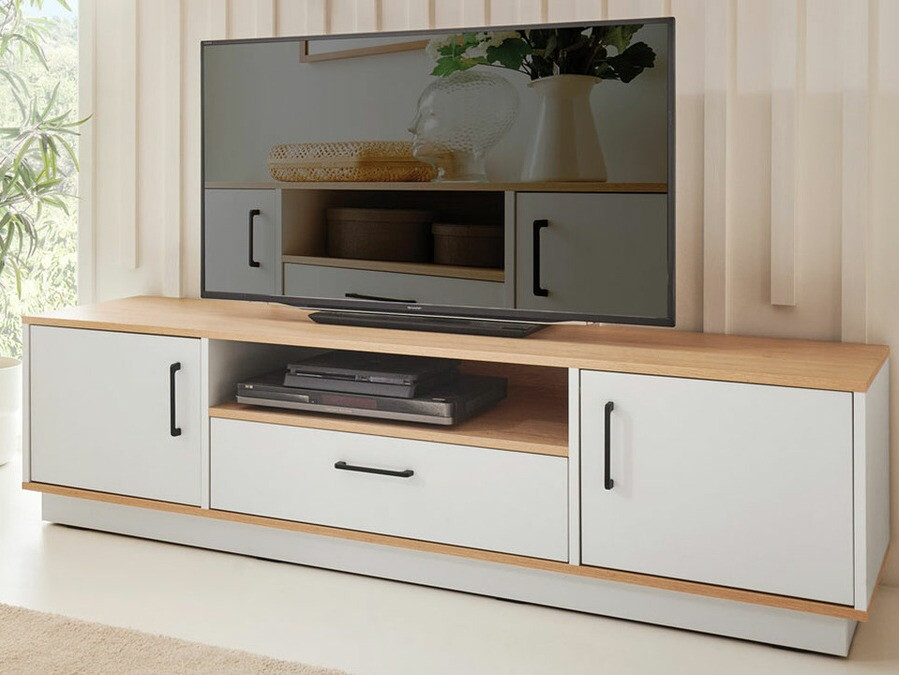 TV-taso Omaha T121 (Vaalea tammi + Valkoinen)