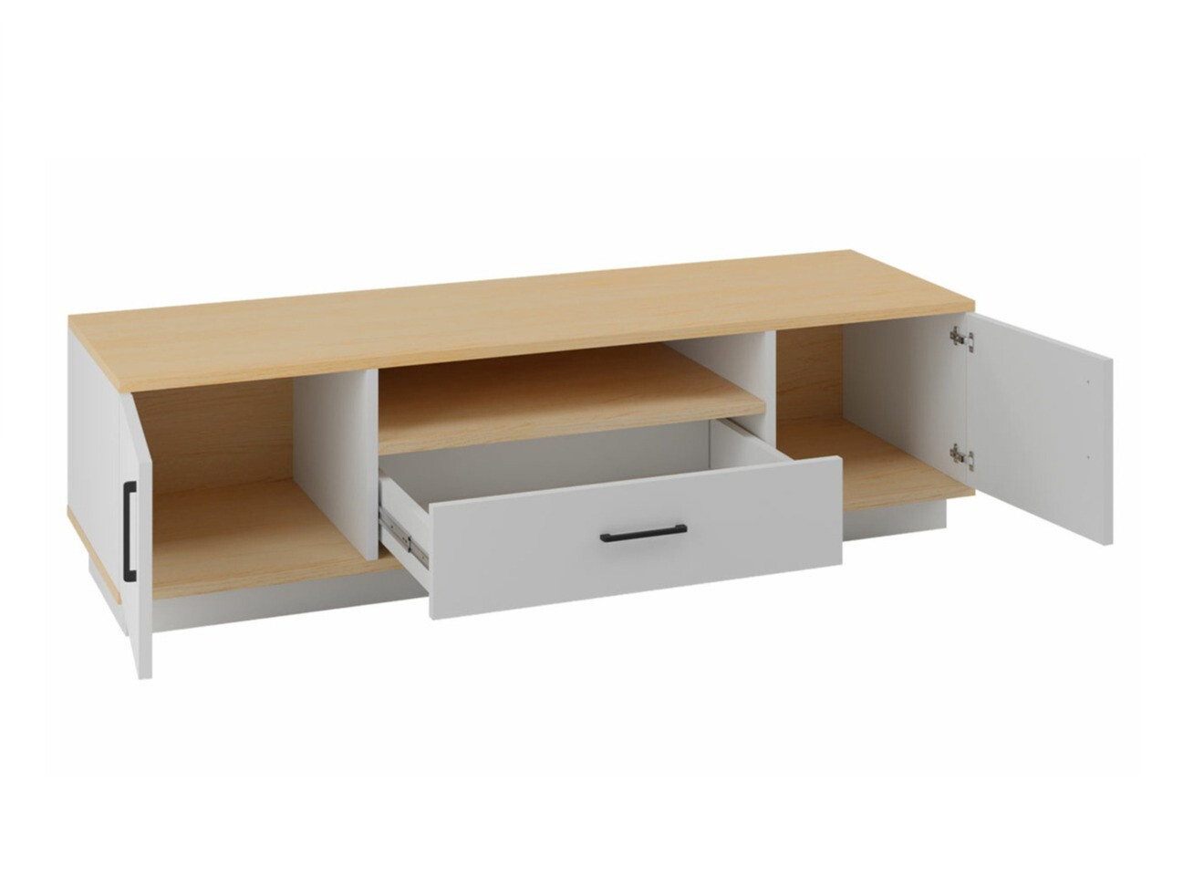 TV-taso Omaha T121 (Vaalea tammi + Valkoinen)