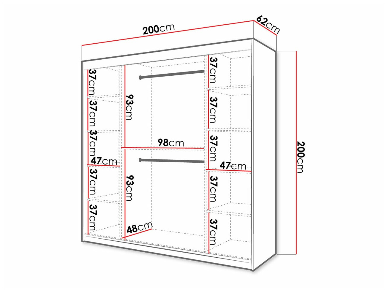 Vaatekaappi Hartford 403 (Musta)
