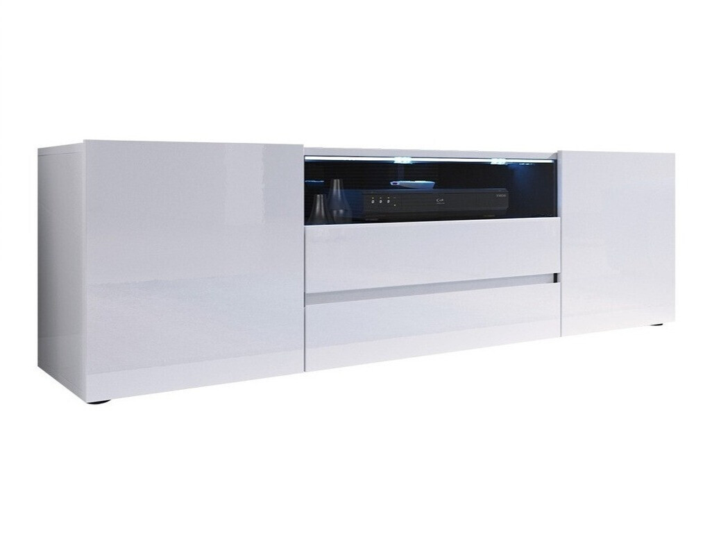 TV-taso Ager (Valkoinen + Kiiltävä valkoinen)