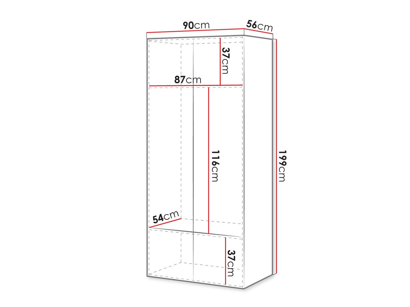 Vaatekaappi Dicto (Valkoinen)