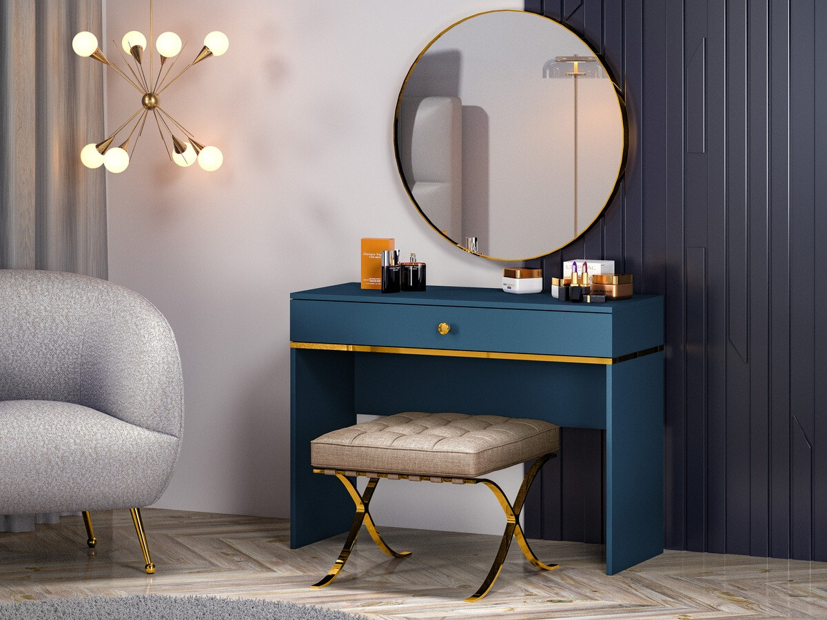 Kampauspöytä Flonovu 108 (Tummansininen + Kultainen)