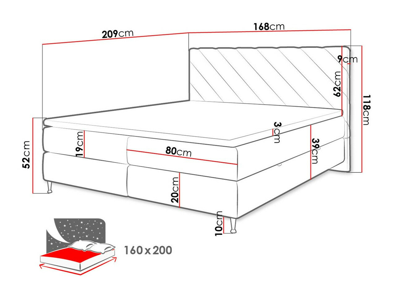 Jenkkisänky ComfiDream Onaona (Fresh 1)