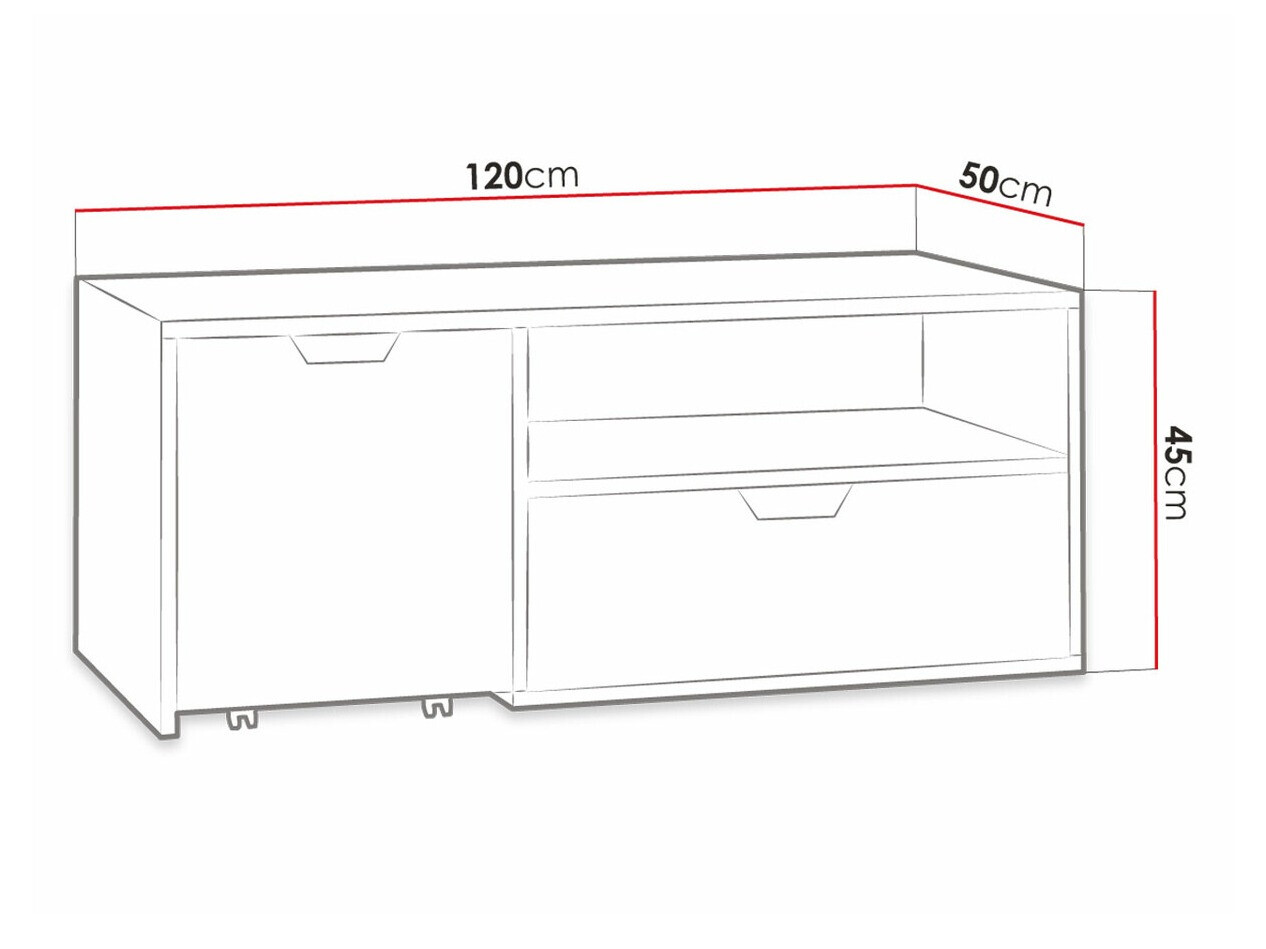TV-taso Tenmele 109 (Harmaa + Grafiitti)
