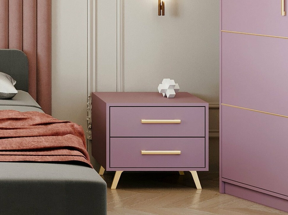 Yöpöytä Delbalo 104 (Violetti + Kultainen)