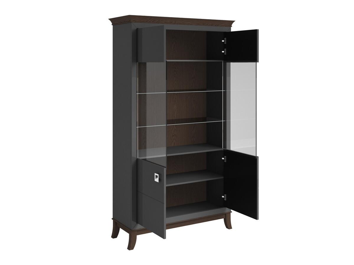 Hylly Austin BA100 (Kiiltävä valkoinen + Tumma tammi)