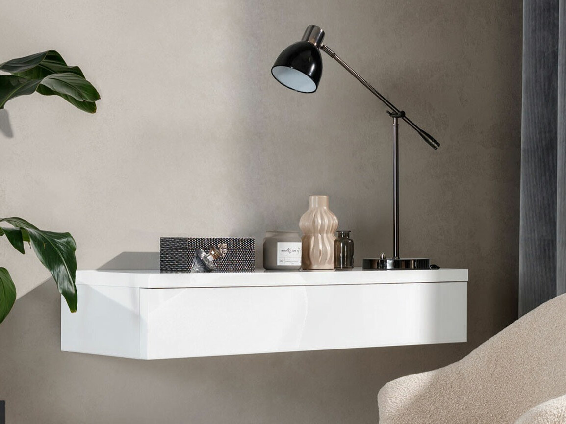 Kampauspöytä Delpher (Valkoinen + Kiiltävä valkoinen)