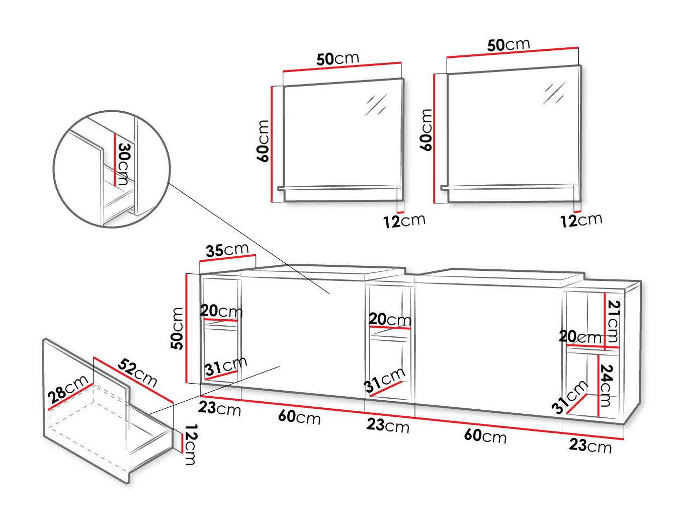 Kylpyhuonesetti Comfivo Delphinus IV (Valkoinen)