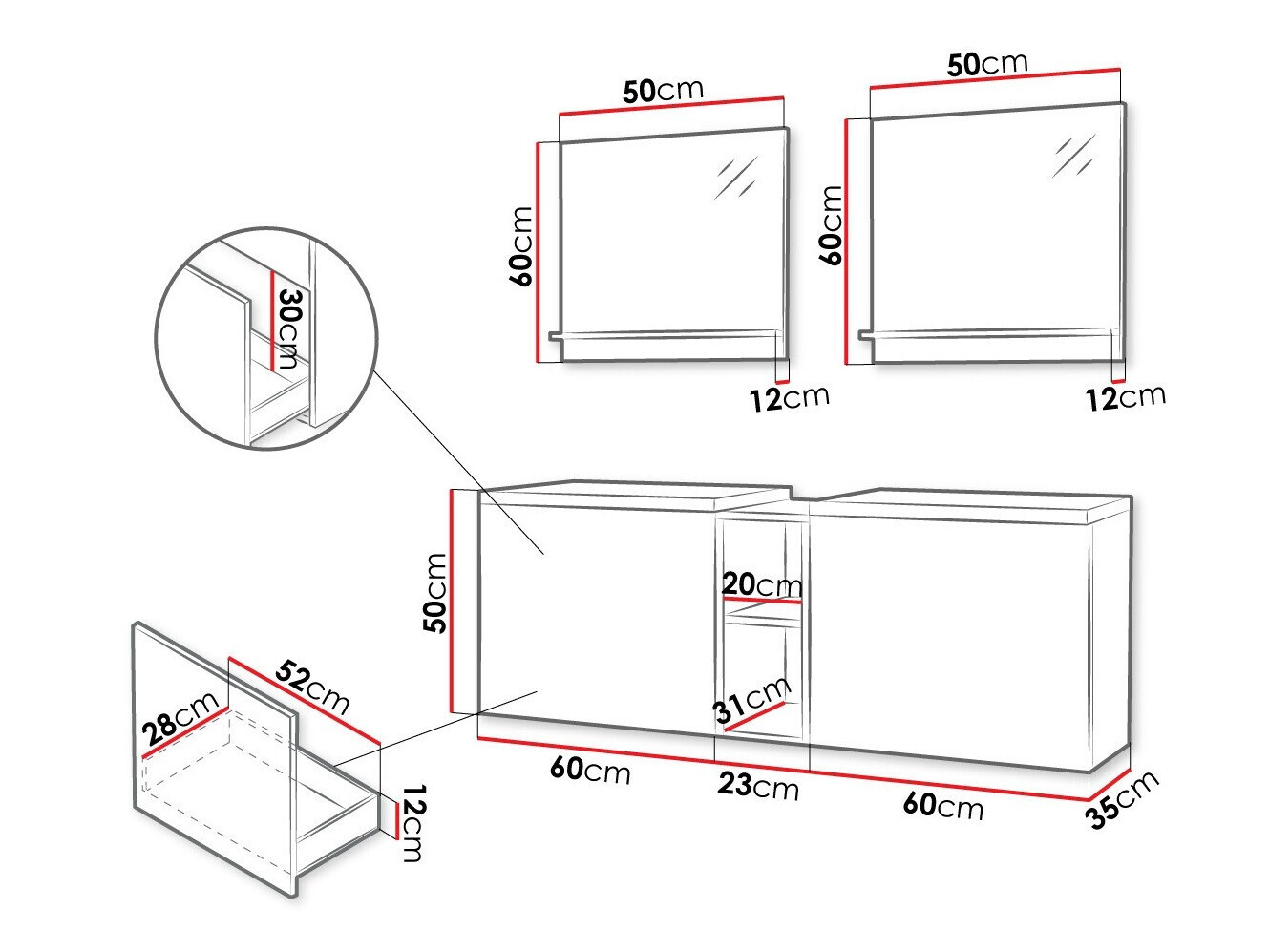 Kylpyhuonesetti Comfivo Delphinus VI (Valkoinen)