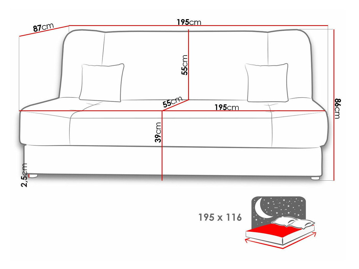 Vuodesohva Comfivo Cera III (Poso 100)