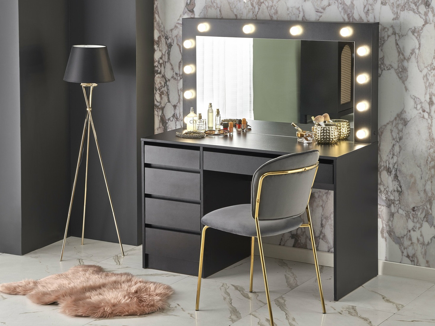 Kampauspöytä Houston Gaudium I (Musta)