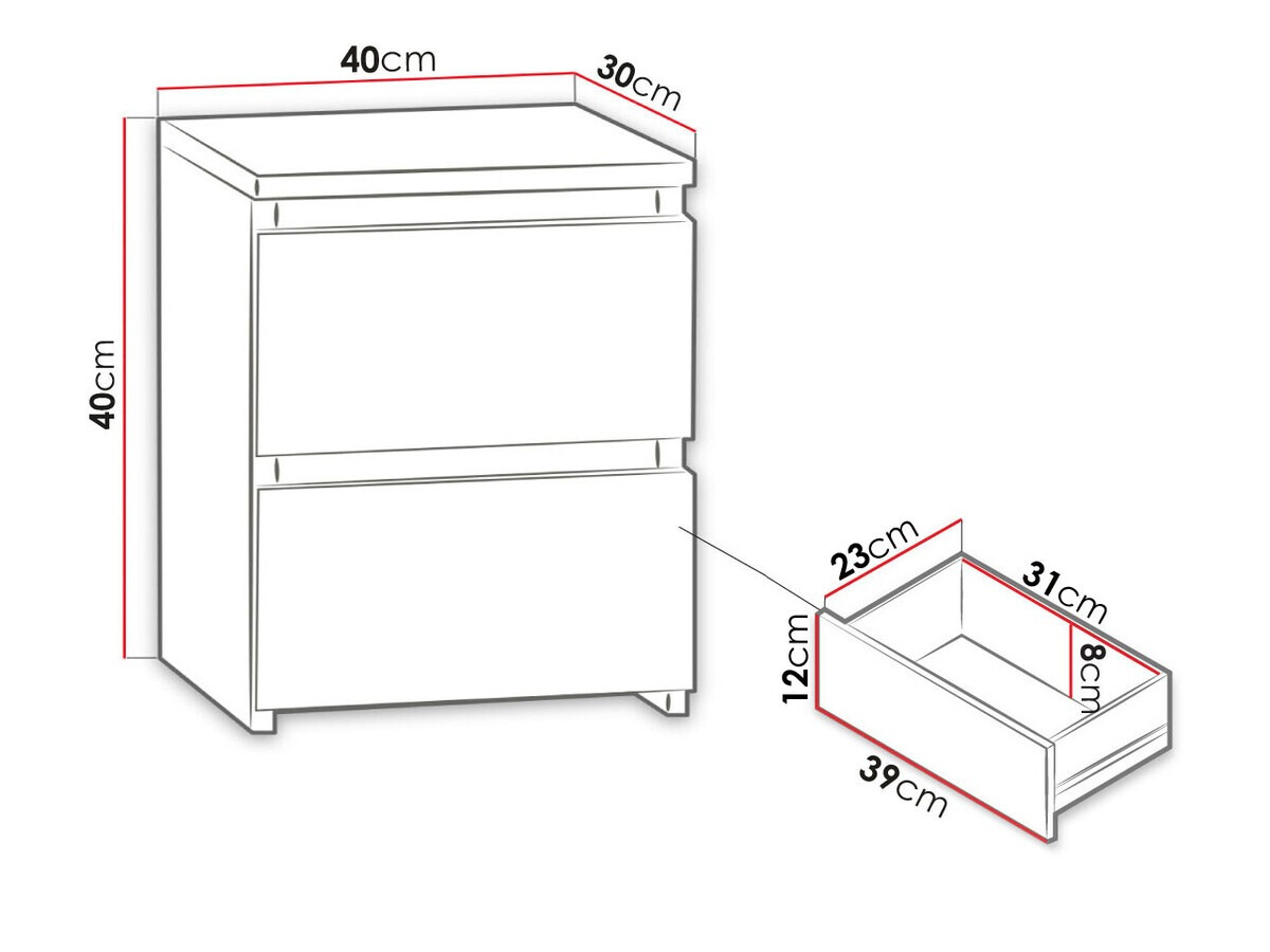Yöpöytä Comfivo Structor I (Sonoma-tammi)