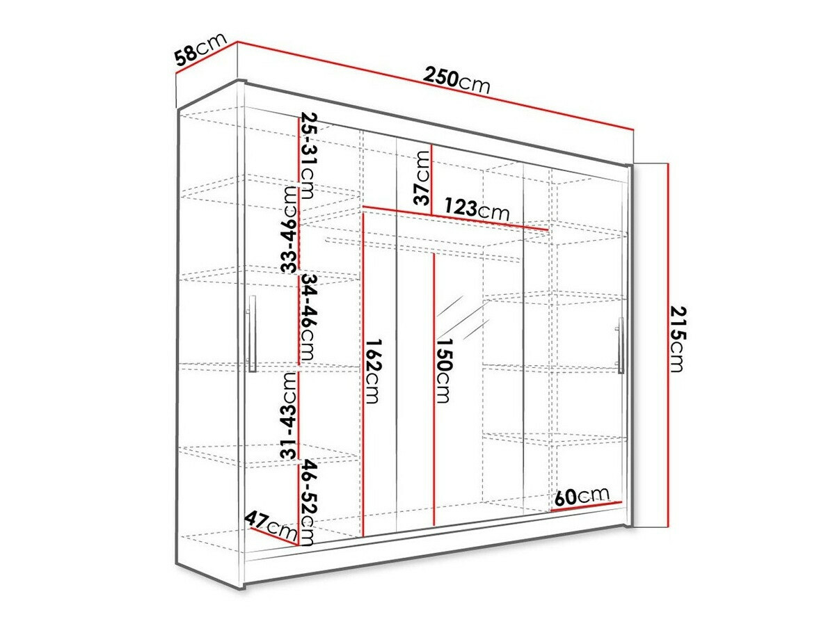 Vaatekaappi Closico Ordo I (Valkoinen)