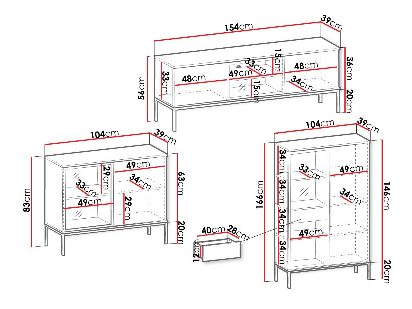 Olohuonesetti Manal (Musta + Wotan tammi)
