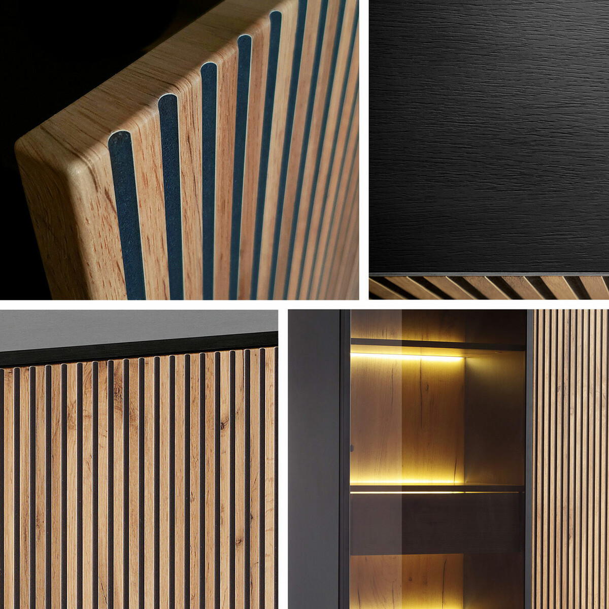 Olohuonesetti Soferi 113 (Musta + Wotan tammi)