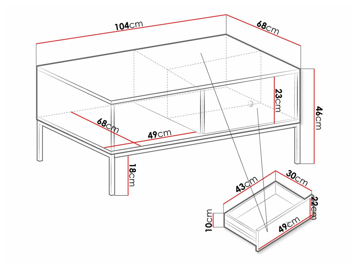 Sohvapöytä Formis (Valkoinen)