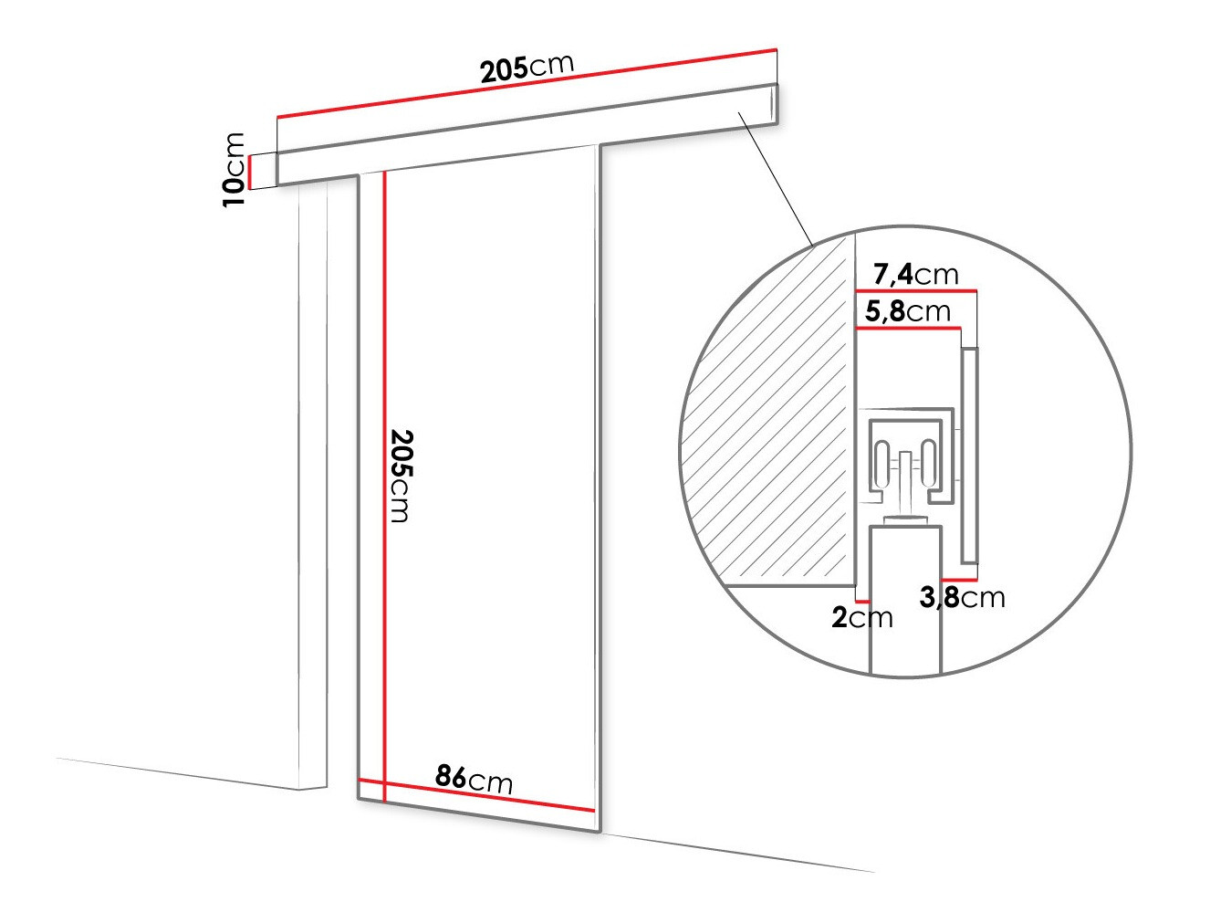 Liukuovi Closico Materia II (Valkoinen)