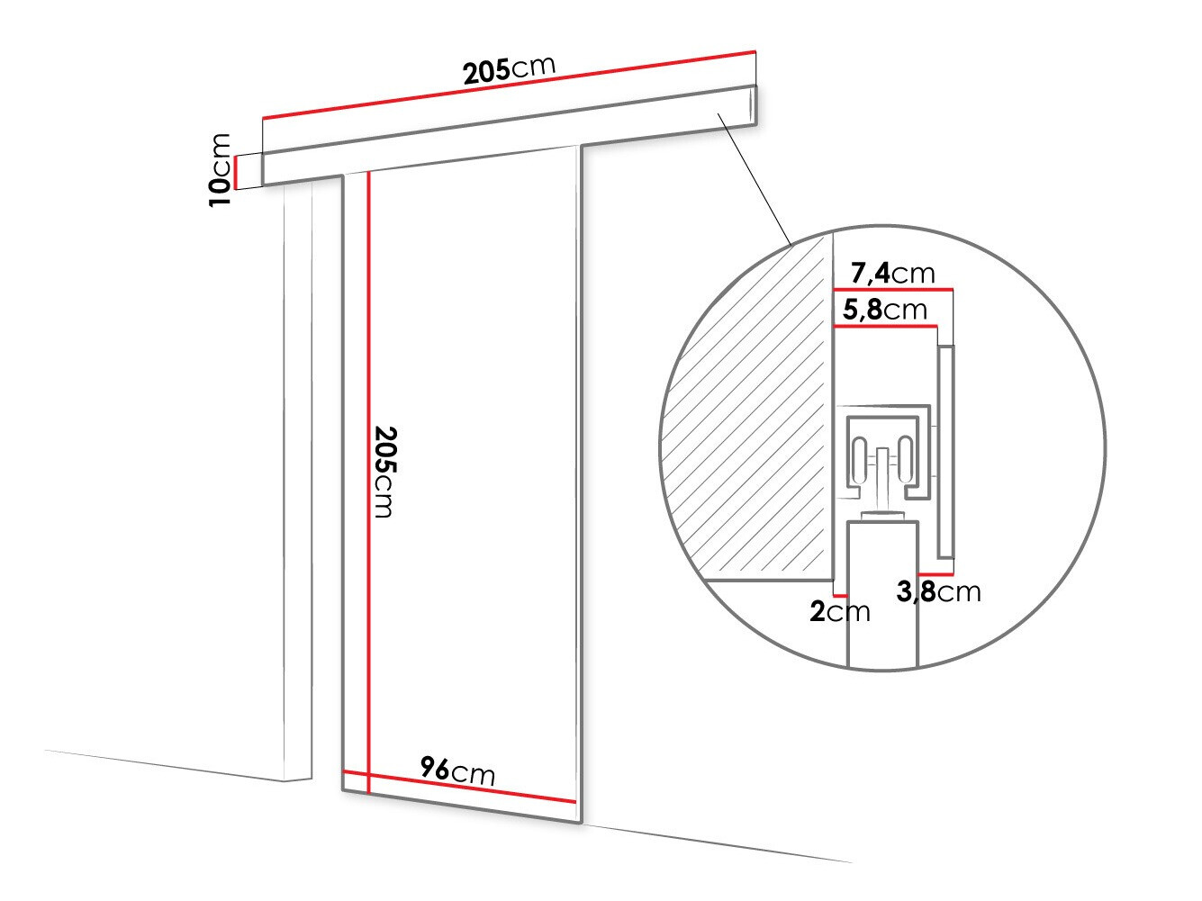 Liukuovi Closico Portalis I (Valkoinen)