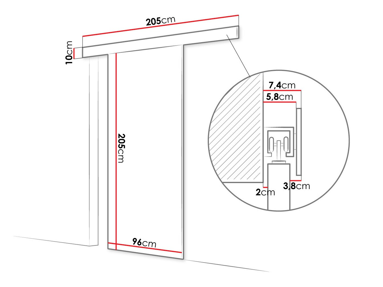 Liukuovi Closico Portalis II (Valkoinen)