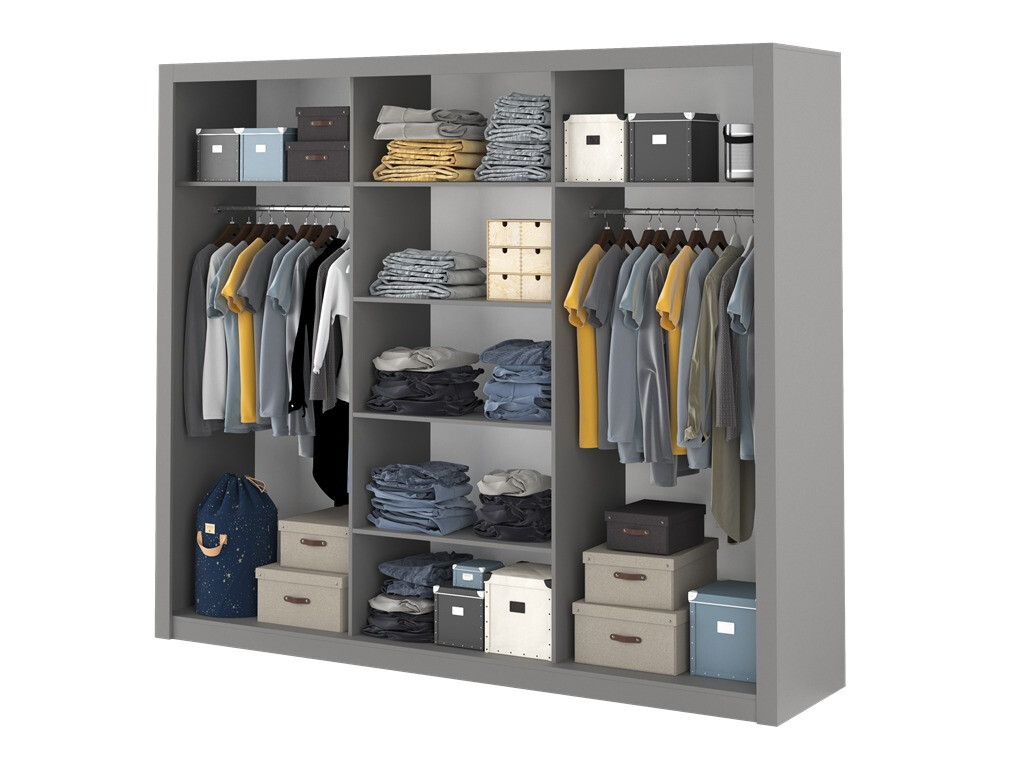 Vaatekaappi Cirdelu 102 (Harmaa)