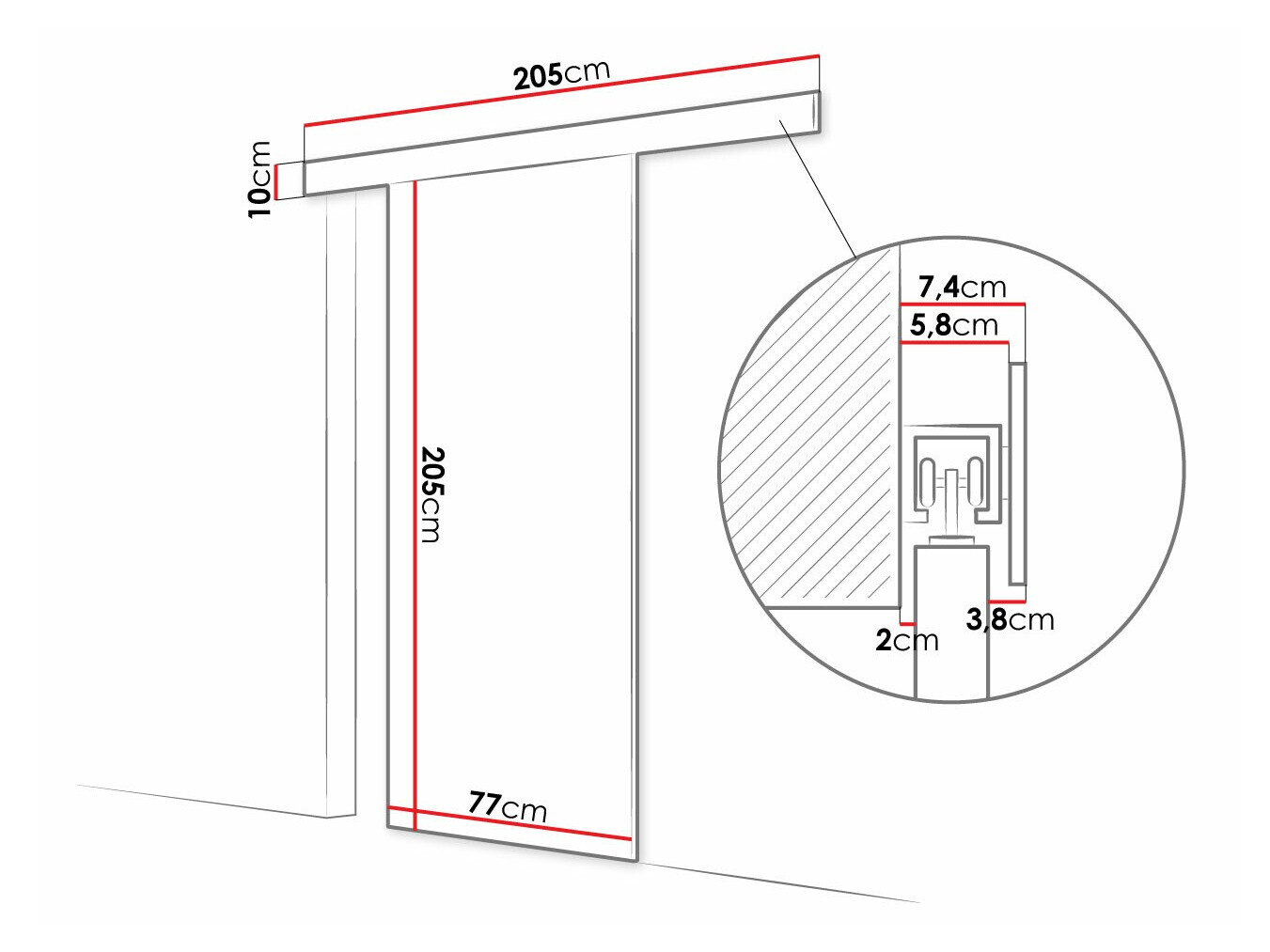 Liukuovi Closico Fundus III (Valkoinen)