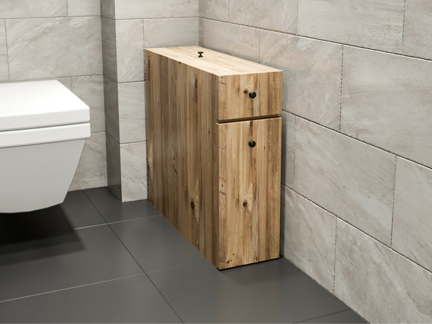 Pystymallinen kylpyhuonekaappi Kailua 183 (Tammi)