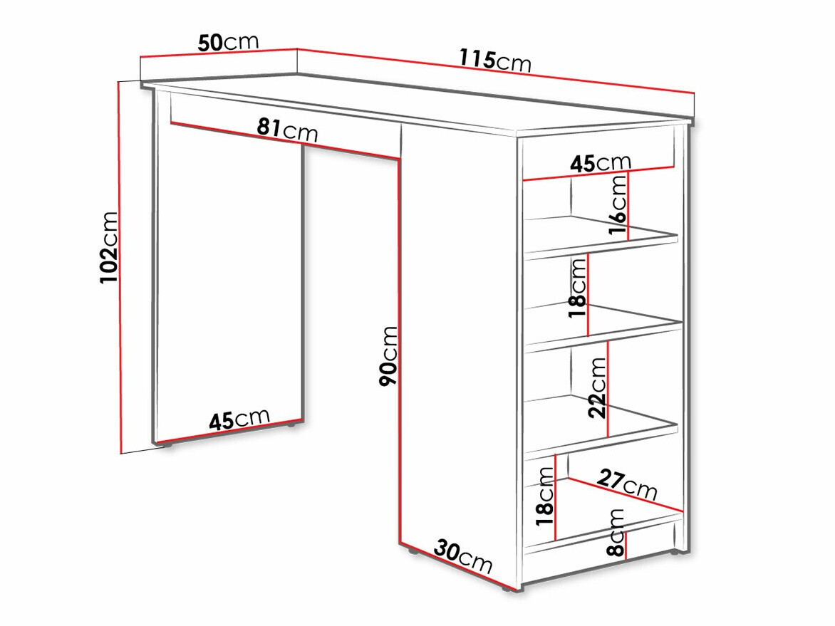 Baaripöytä Comfivo Cedrus (Artisaanitammi)