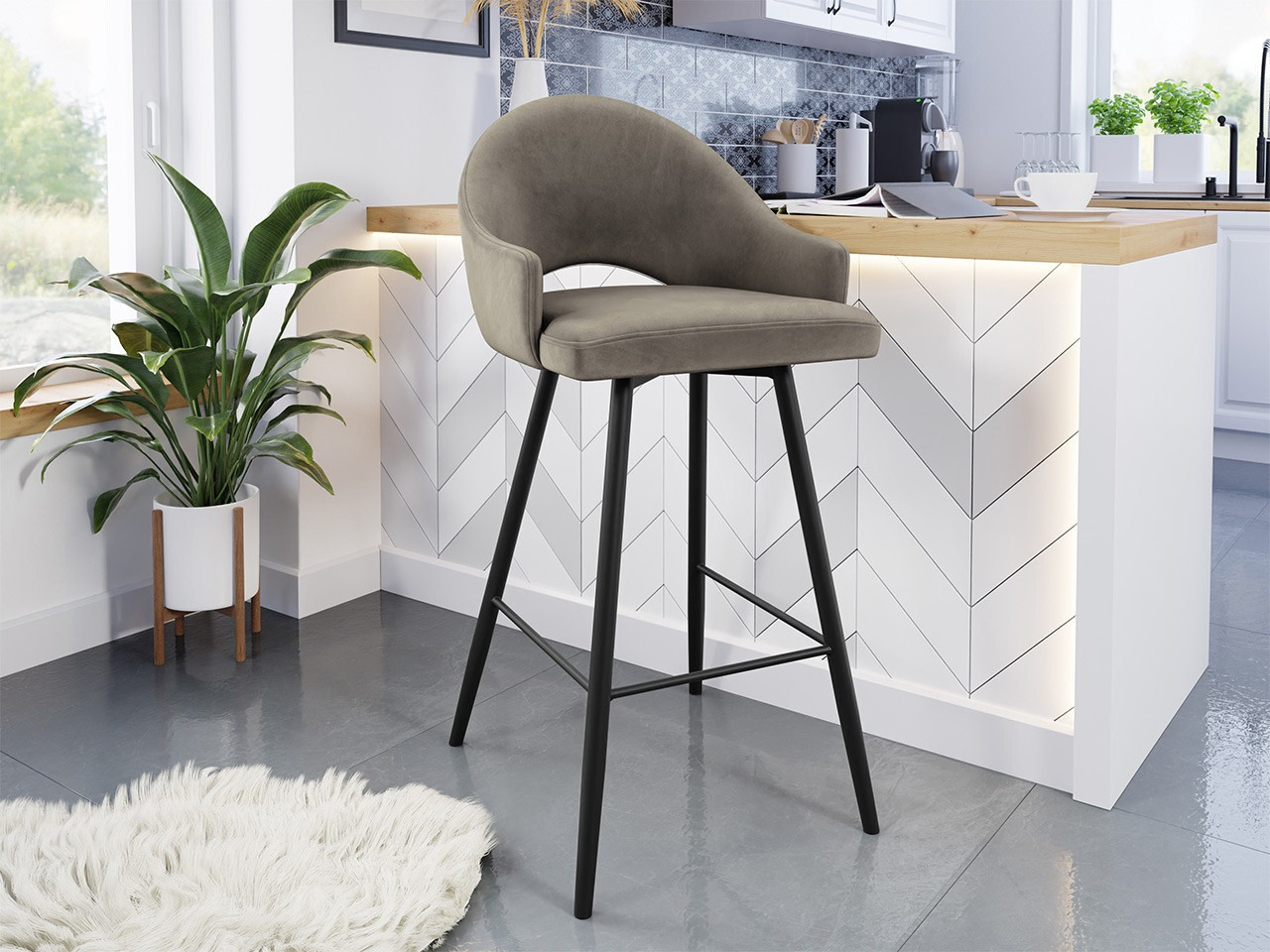 Baarituoli Jackson 103 (Musta + Magic Velvet 2209)