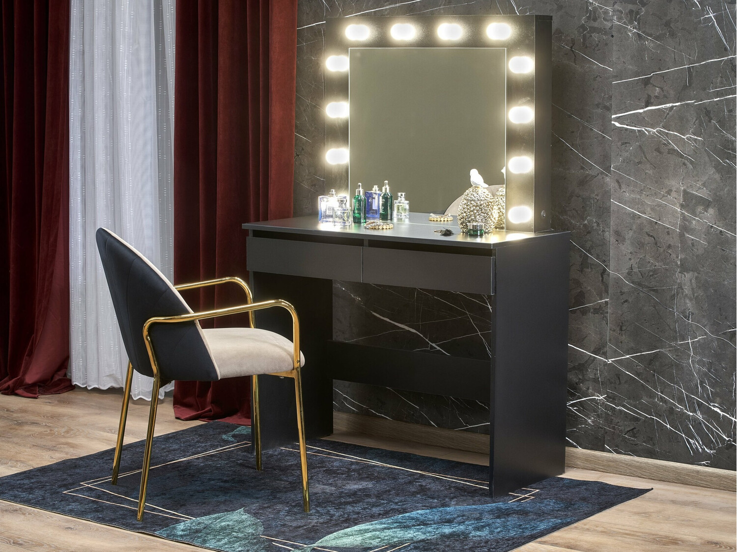 Kampauspöytä Houston Gaudium (Musta)