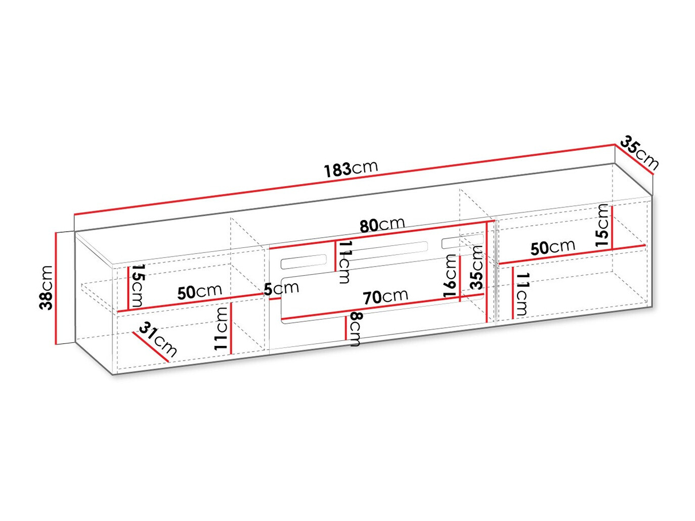 TV-taso Mensura (Musta)