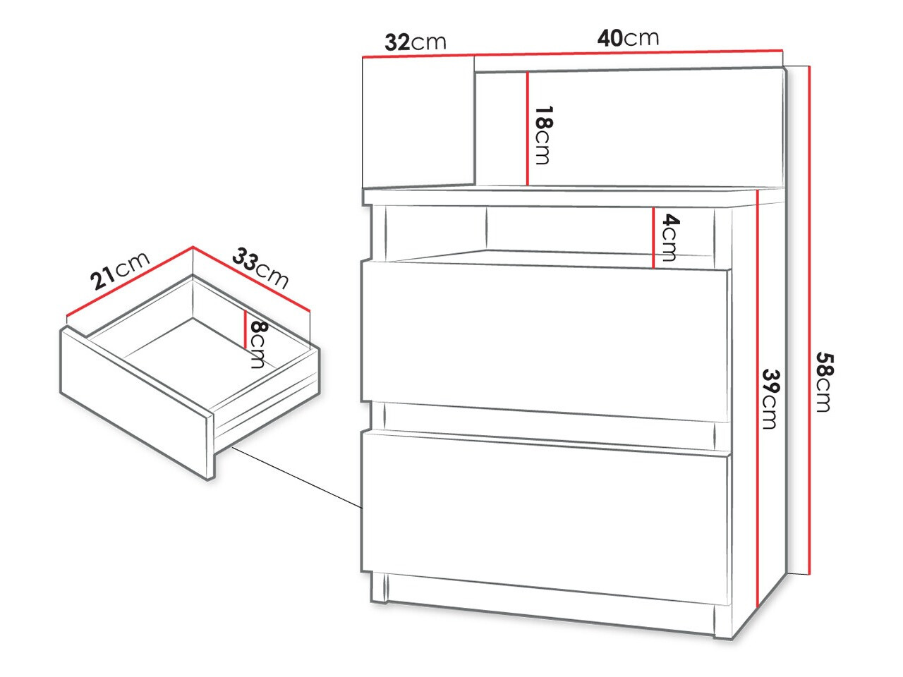 Yöpöytä Comfivo Structor (Valkoinen)