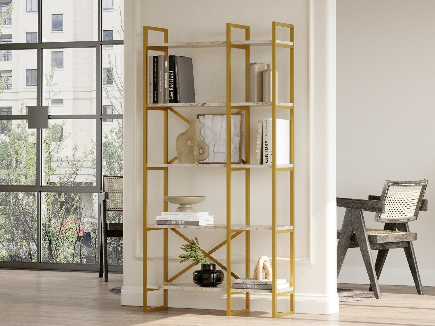 Hylly Kailua 1082 (Valkoinen marmori + Kultainen)